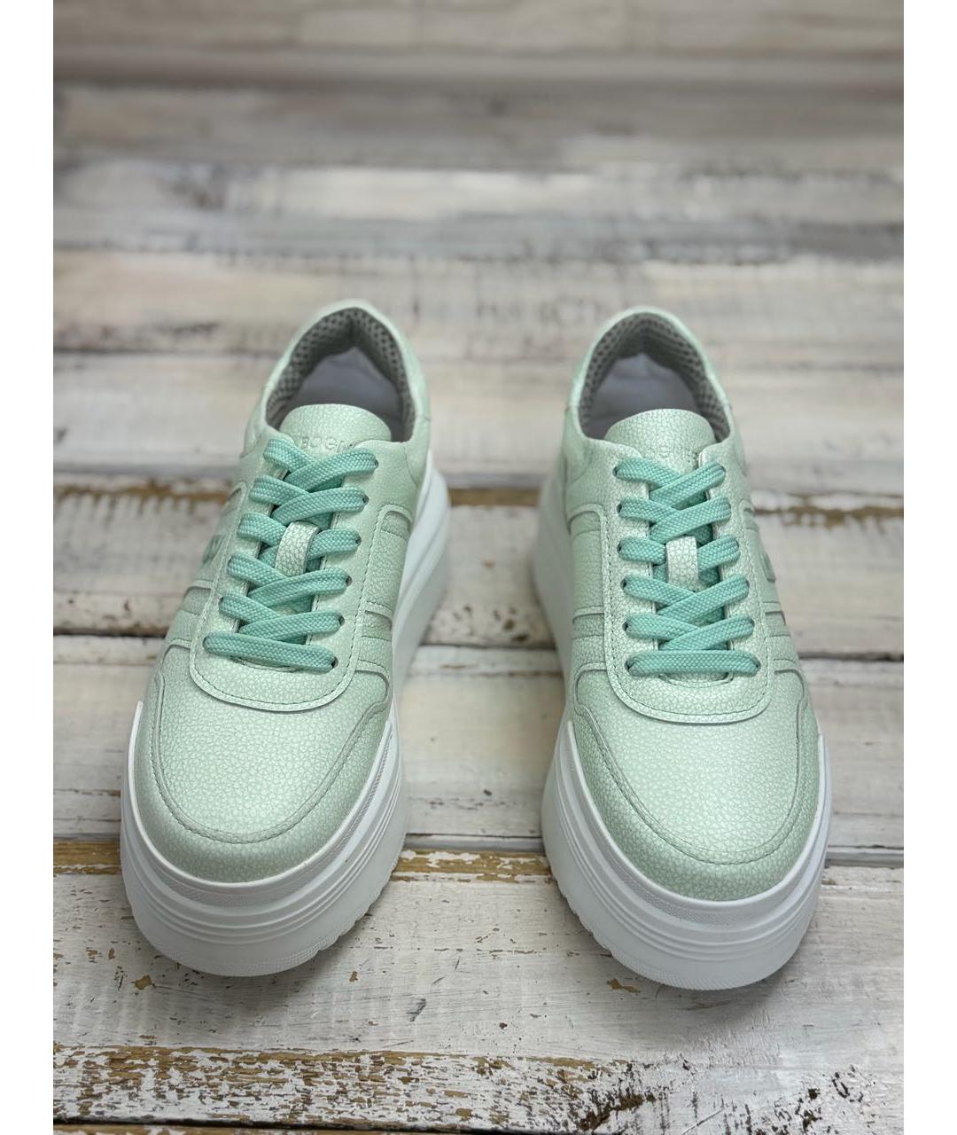 BOGNER Бирюзовые кожаные кеды, фото 2