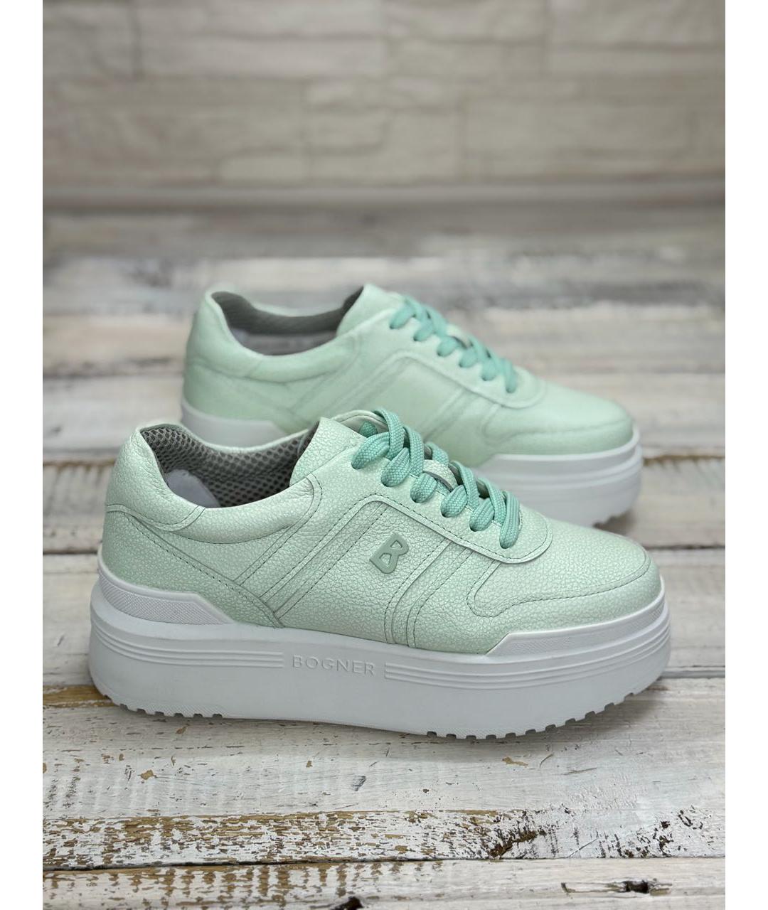 BOGNER Бирюзовые кожаные кеды, фото 9