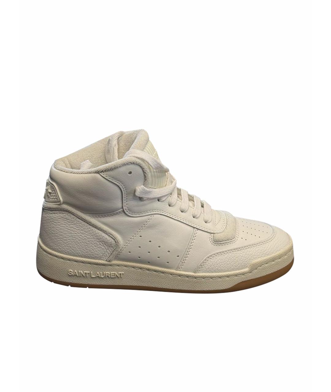 SAINT LAURENT Белые кожаные кроссовки, фото 6