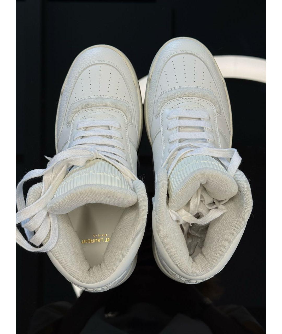 SAINT LAURENT Белые кожаные кроссовки, фото 3