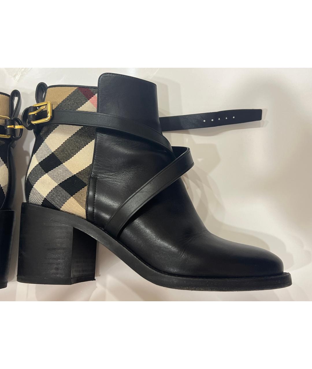 BURBERRY Черные кожаные ботильоны, фото 6