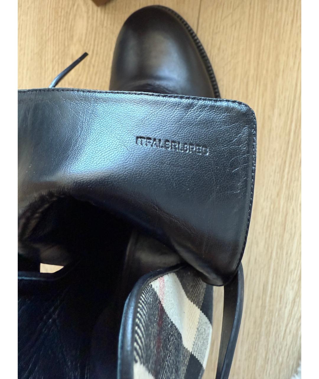 BURBERRY Черные кожаные ботильоны, фото 5