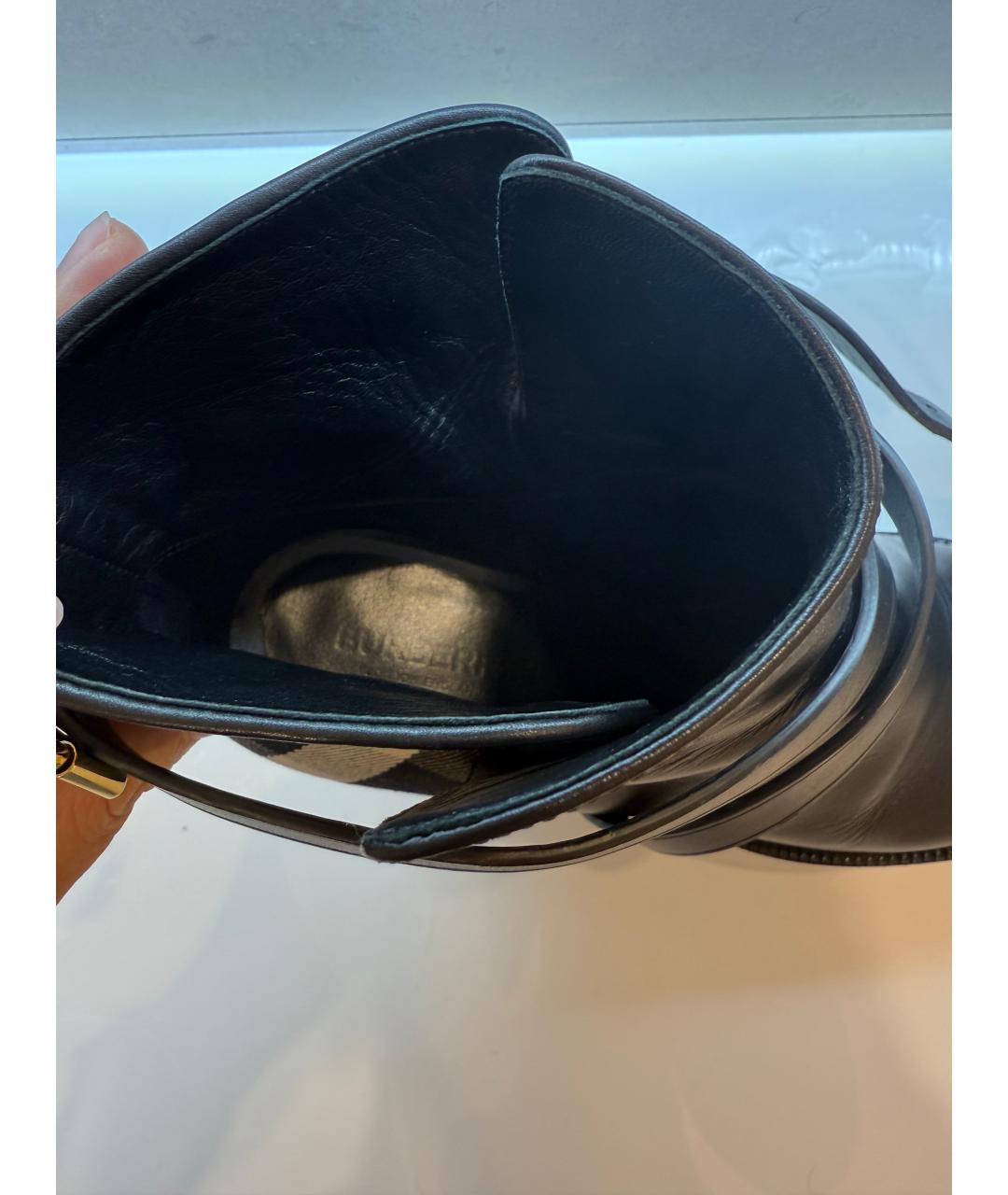 BURBERRY Черные кожаные ботильоны, фото 3