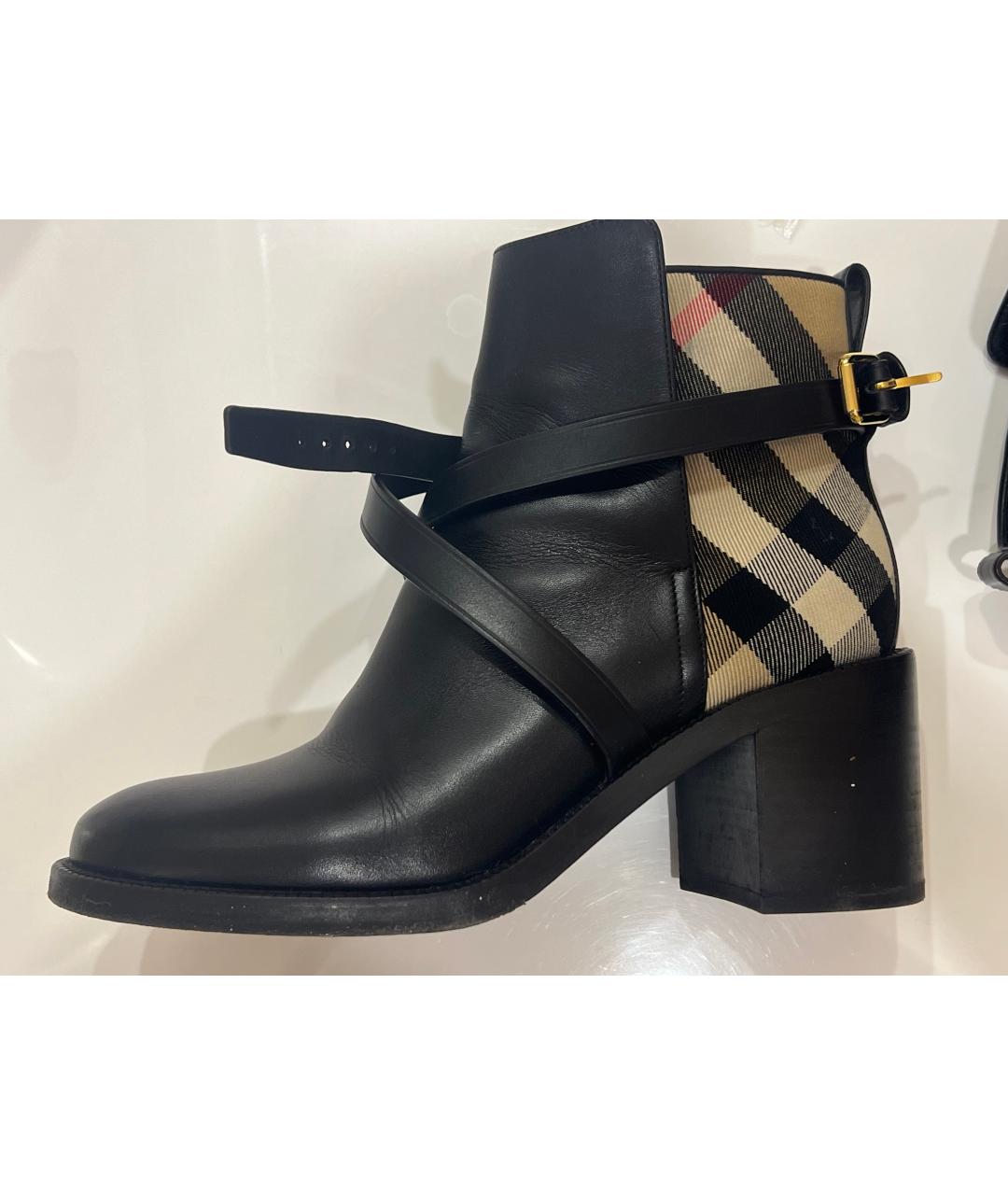 BURBERRY Черные кожаные ботильоны, фото 2