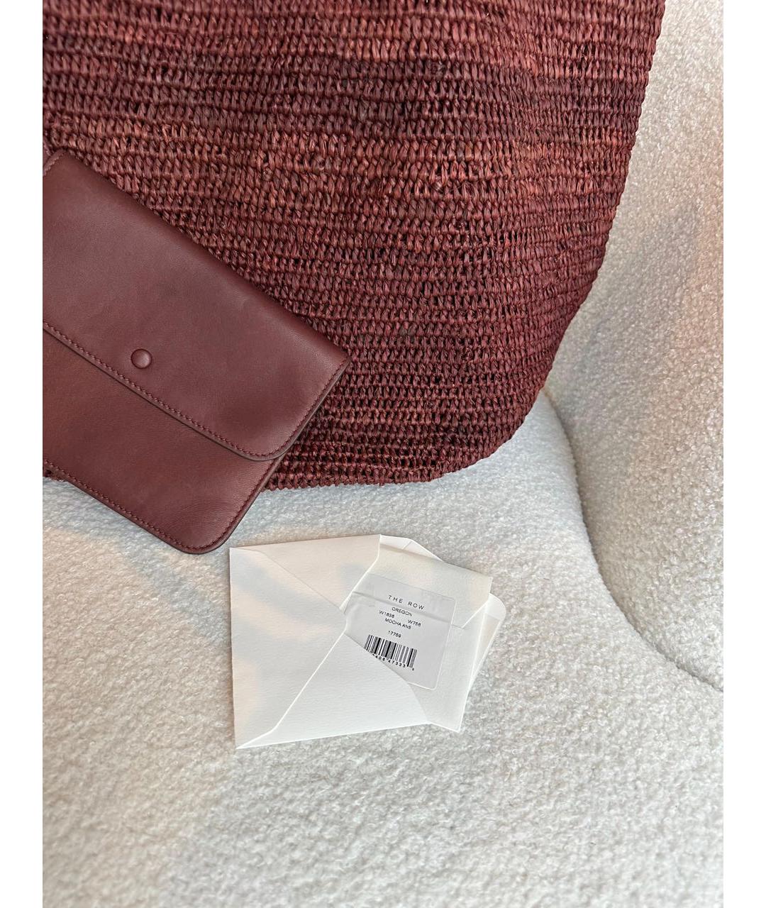 THE ROW Бордовая пелетеная пляжная сумка, фото 3