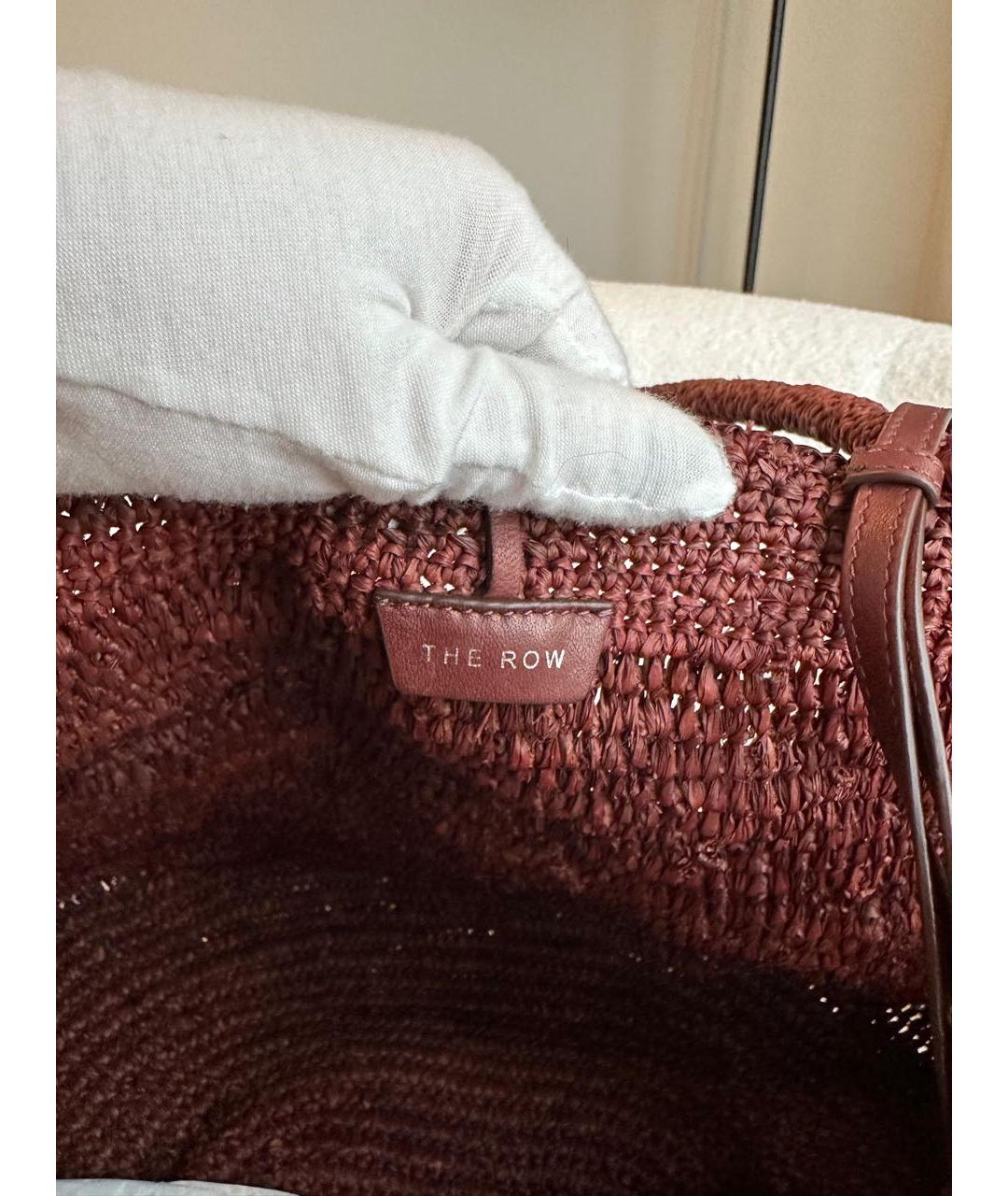 THE ROW Бордовая пелетеная пляжная сумка, фото 4