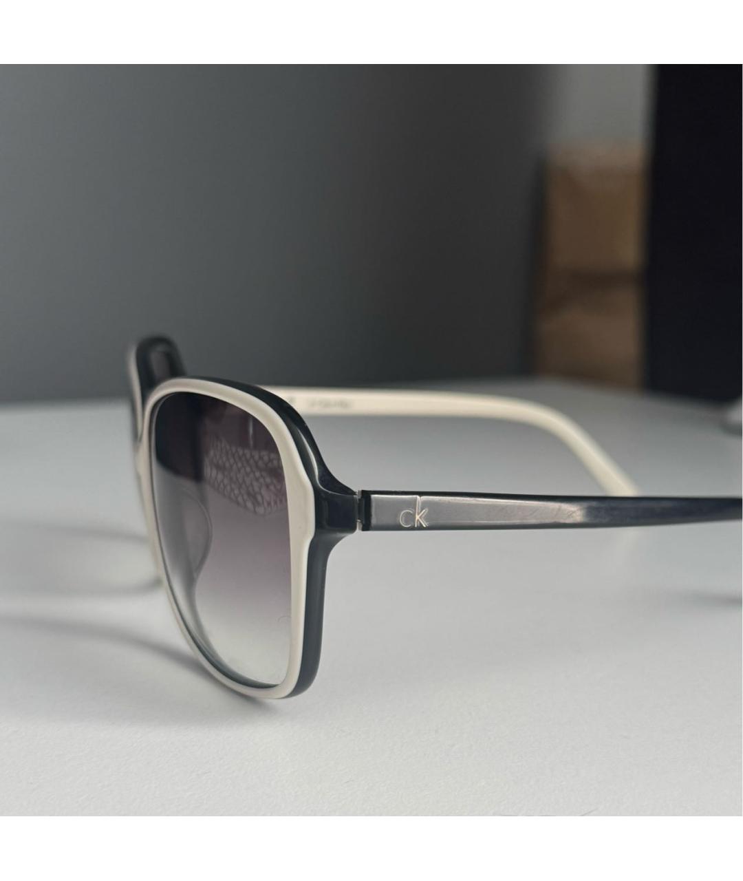 CALVIN KLEIN Черные пластиковые солнцезащитные очки, фото 3
