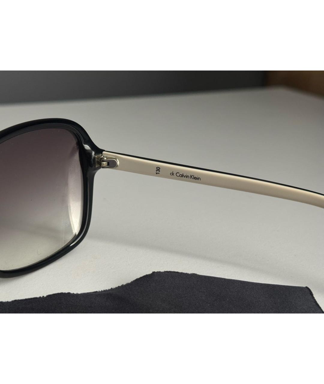 CALVIN KLEIN Черные пластиковые солнцезащитные очки, фото 5