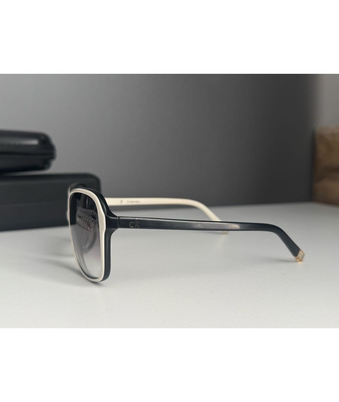 CALVIN KLEIN Черные пластиковые солнцезащитные очки, фото 2