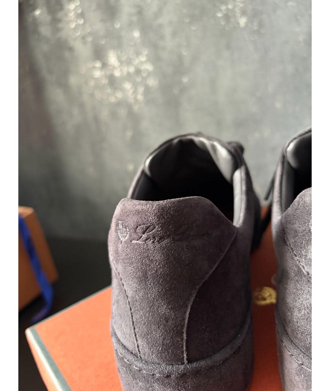 LORO PIANA Черные замшевые ботинки, фото 4