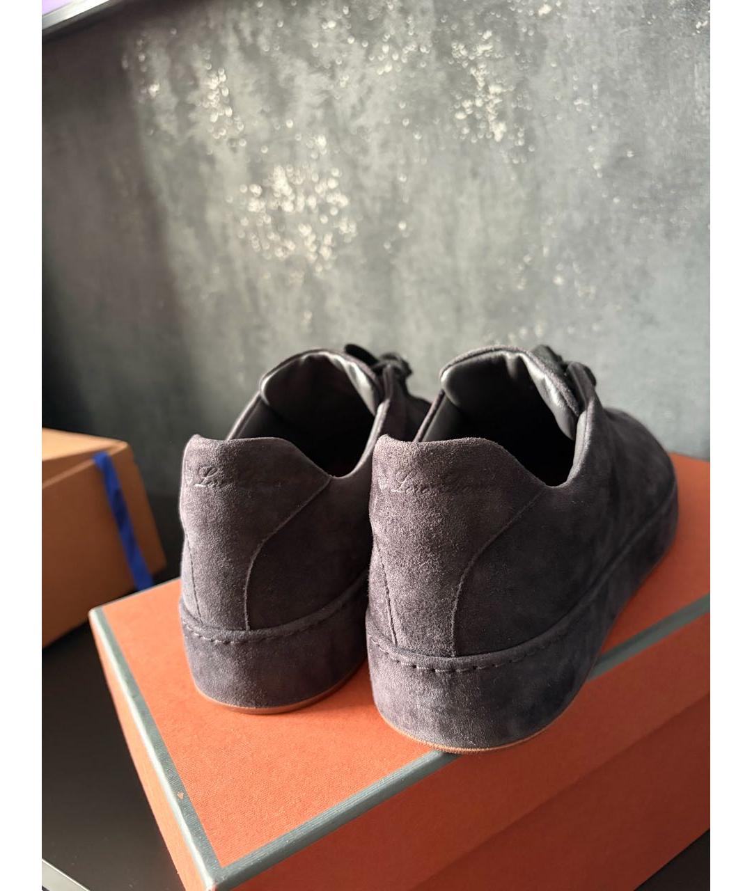 LORO PIANA Черные замшевые ботинки, фото 3