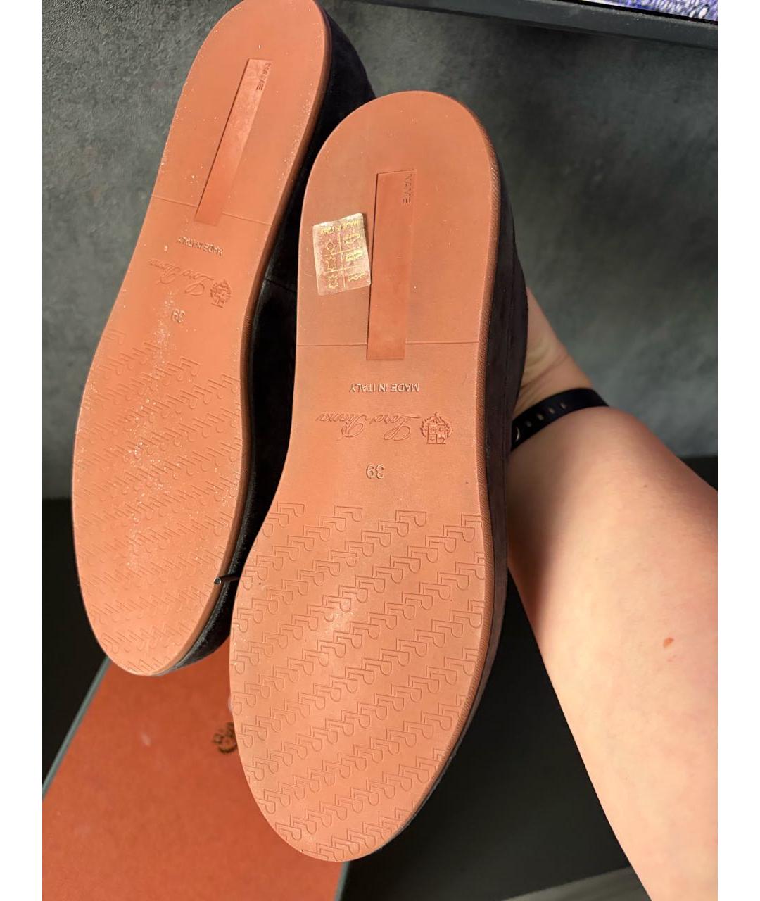 LORO PIANA Черные замшевые ботинки, фото 5