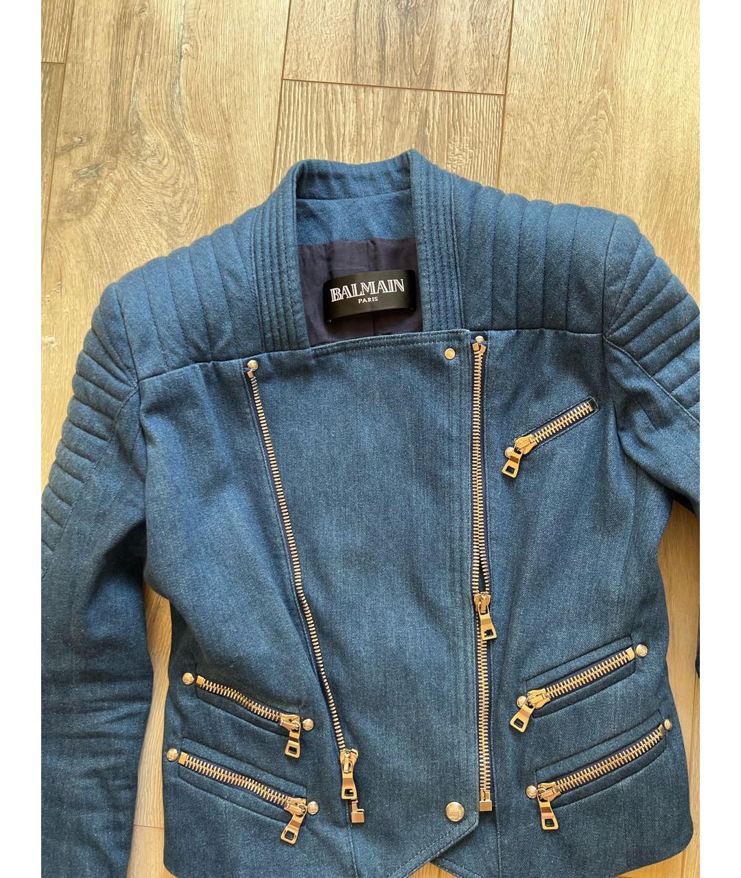 BALMAIN Синяя деним куртка, фото 3