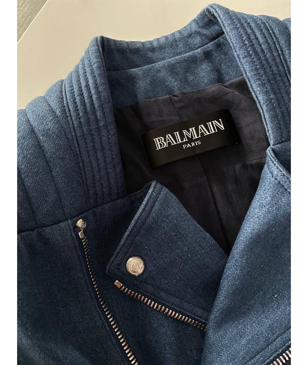 BALMAIN Синяя деним куртка, фото 4