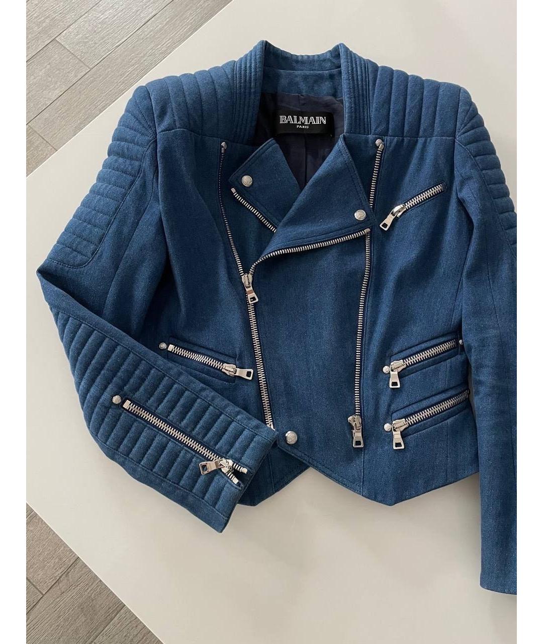 BALMAIN Синяя деним куртка, фото 9