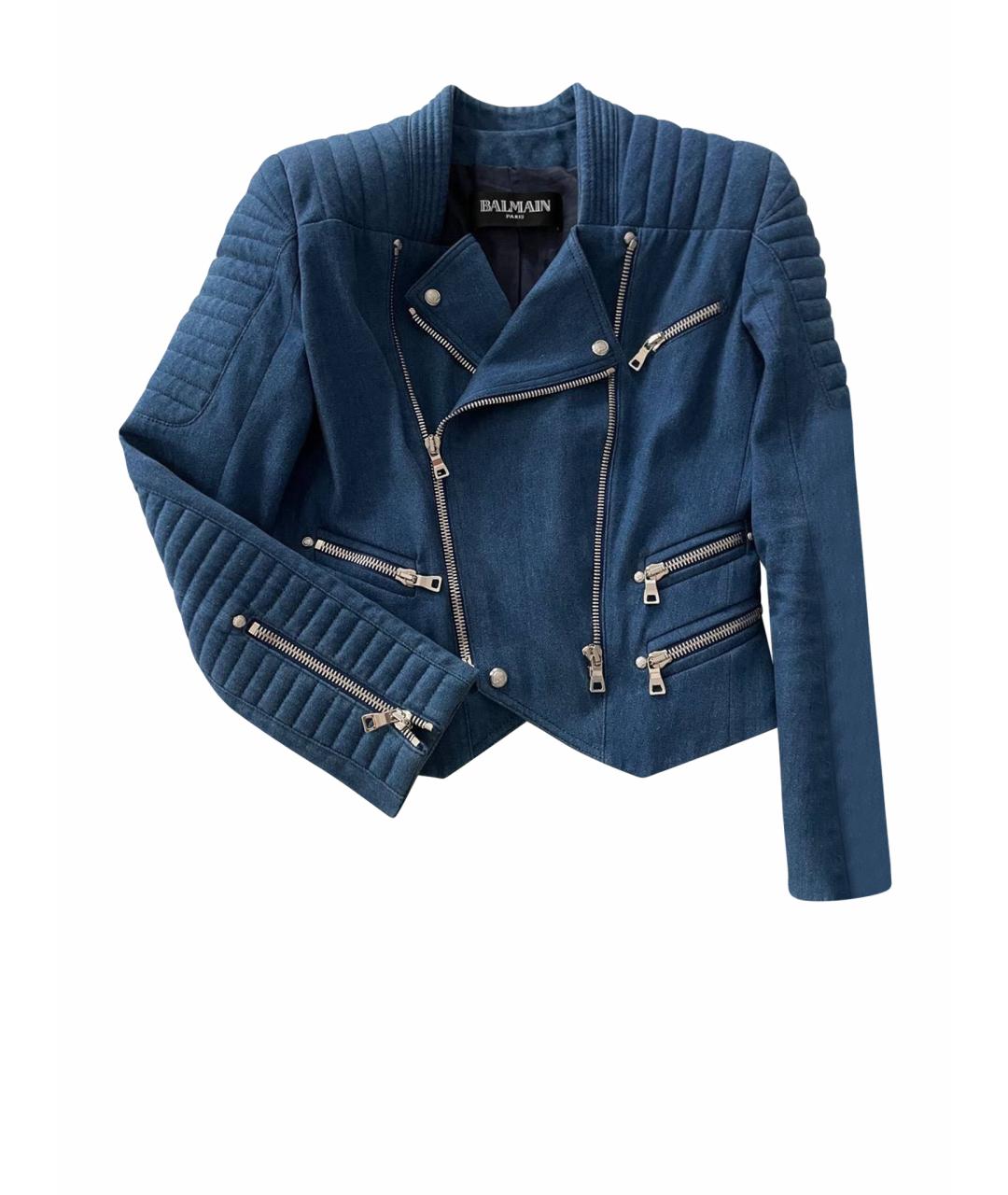 BALMAIN Синяя деним куртка, фото 1
