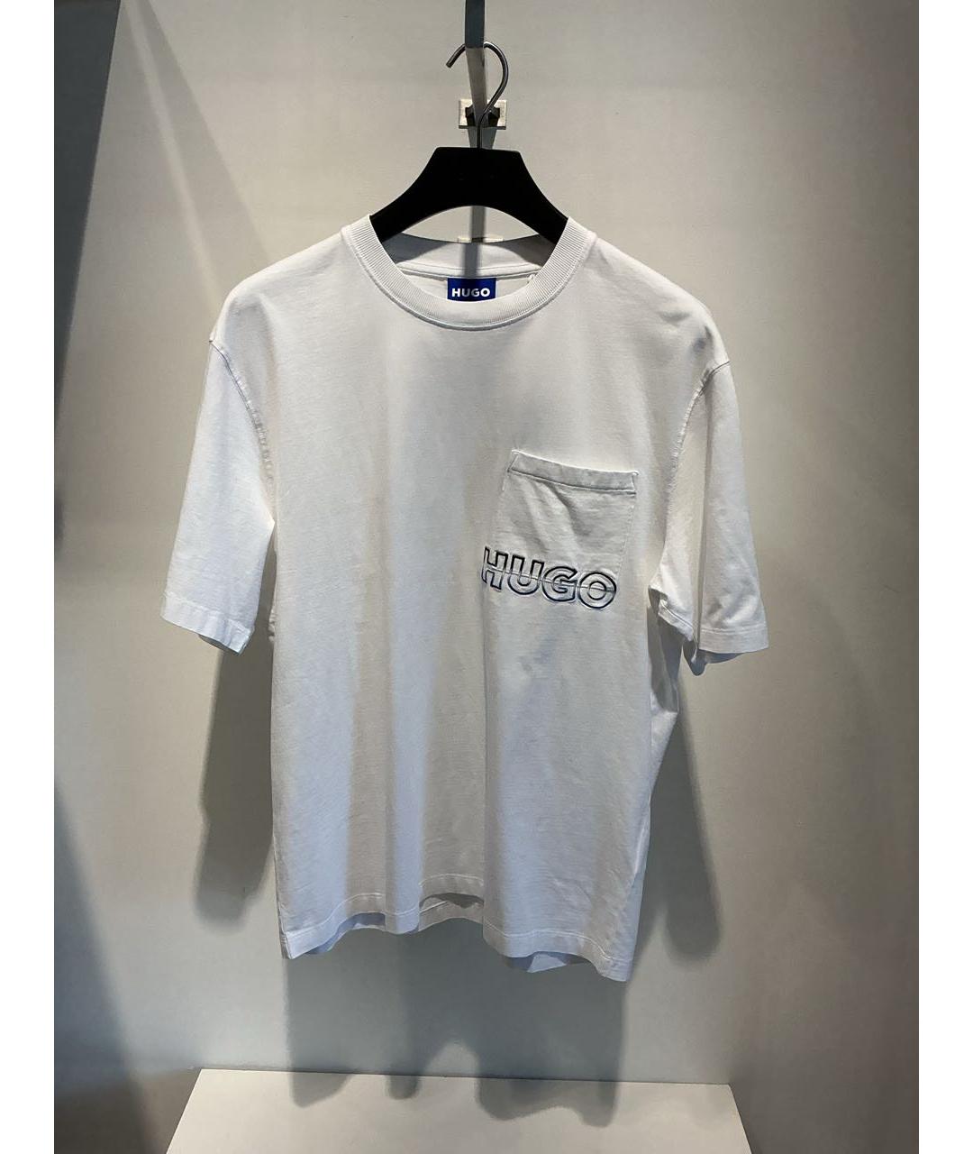 HUGO Белая хлопковая футболка, фото 2