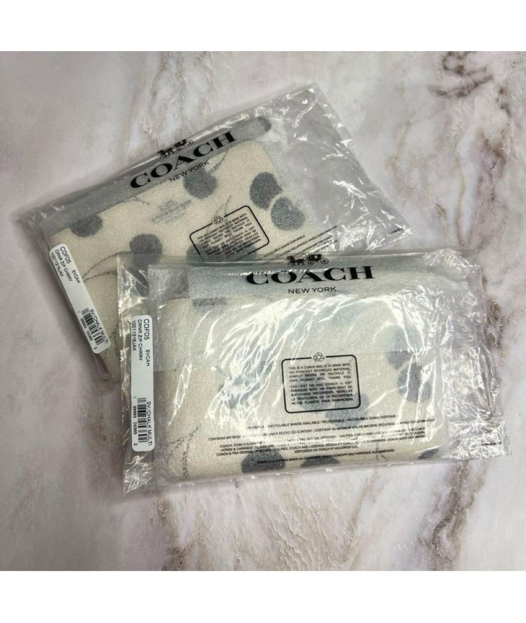 COACH Белый кожаный кошелек, фото 4