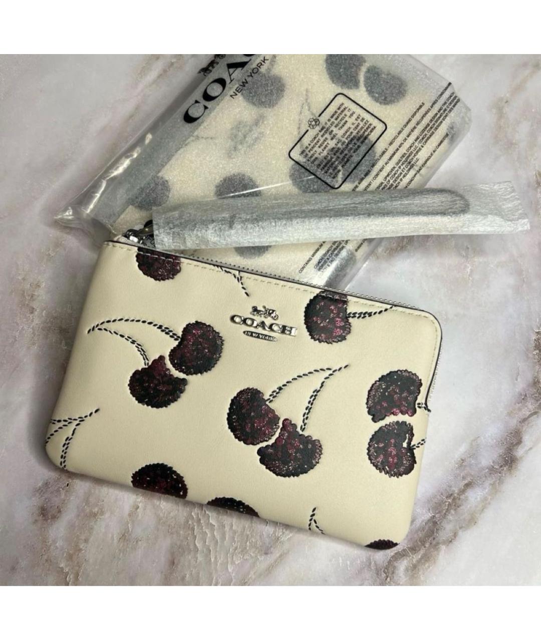 COACH Белый кожаный кошелек, фото 2