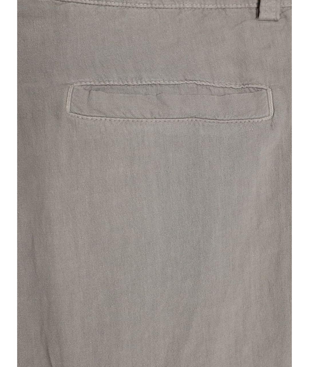 BRUNELLO CUCINELLI Бежевые льняные классические брюки, фото 4