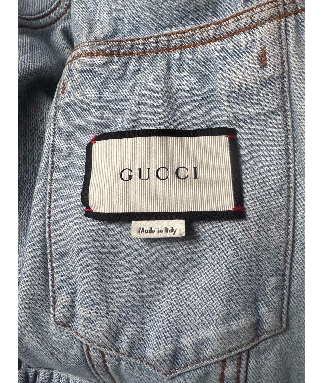 GUCCI Голубая деним куртка, фото 7
