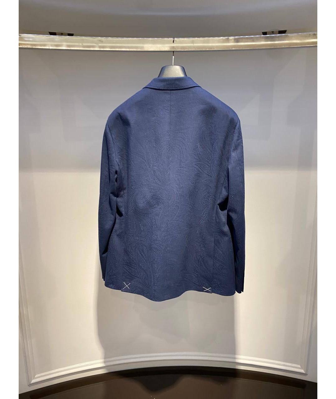 ETRO Синий хлопко-эластановый пиджак, фото 3