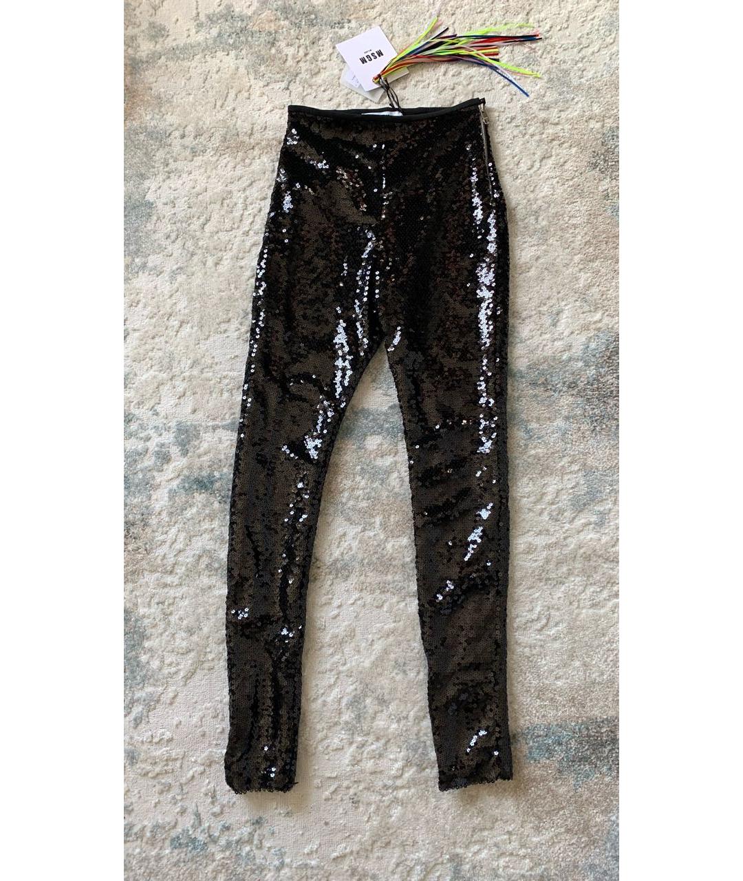 MSGM Черные полиэстеровые брюки узкие, фото 9