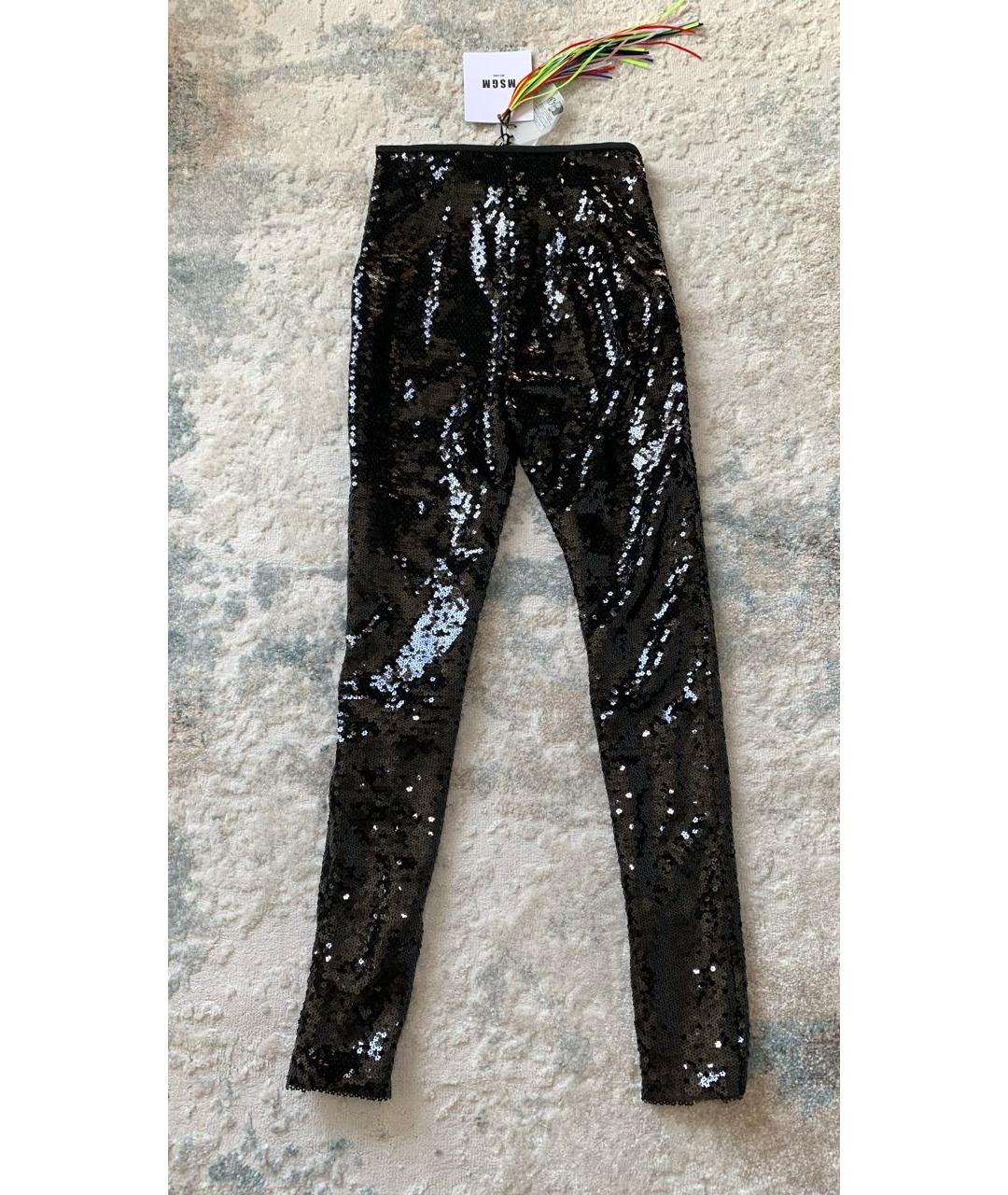 MSGM Черные полиэстеровые брюки узкие, фото 2