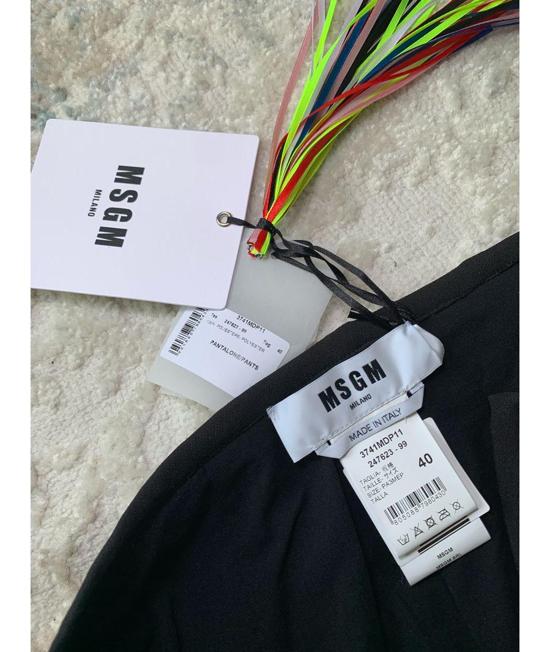 MSGM Черные полиэстеровые брюки узкие, фото 6
