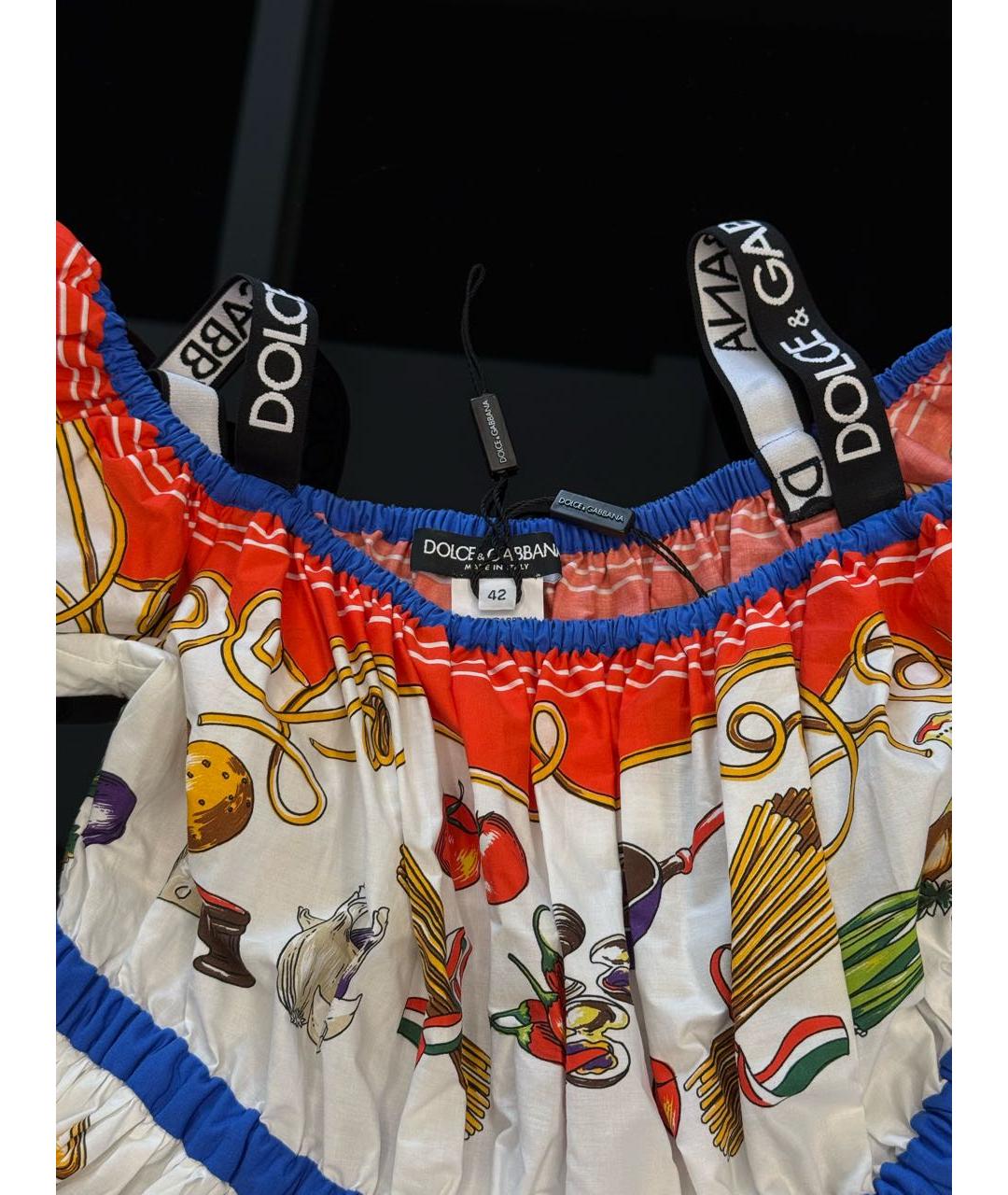 DOLCE&GABBANA Белый хлопковый сарафан, фото 3