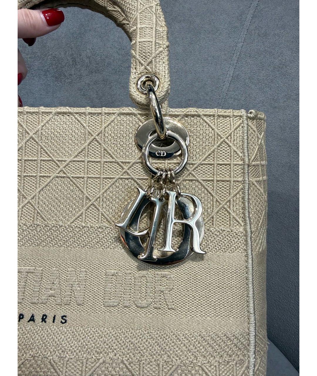 CHRISTIAN DIOR Бежевая сумка с короткими ручками, фото 5