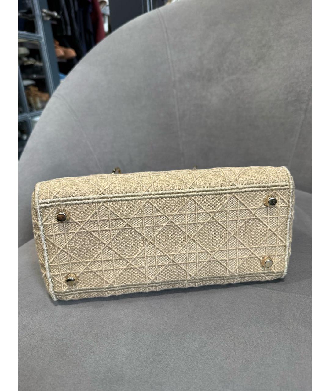 CHRISTIAN DIOR Бежевая сумка с короткими ручками, фото 4