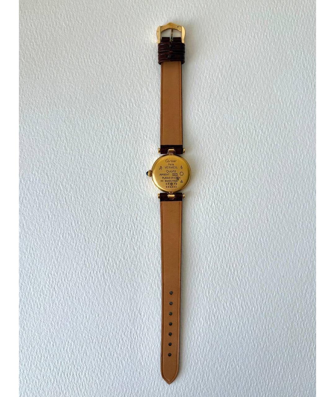 CARTIER Коричневые позолоченные часы, фото 8
