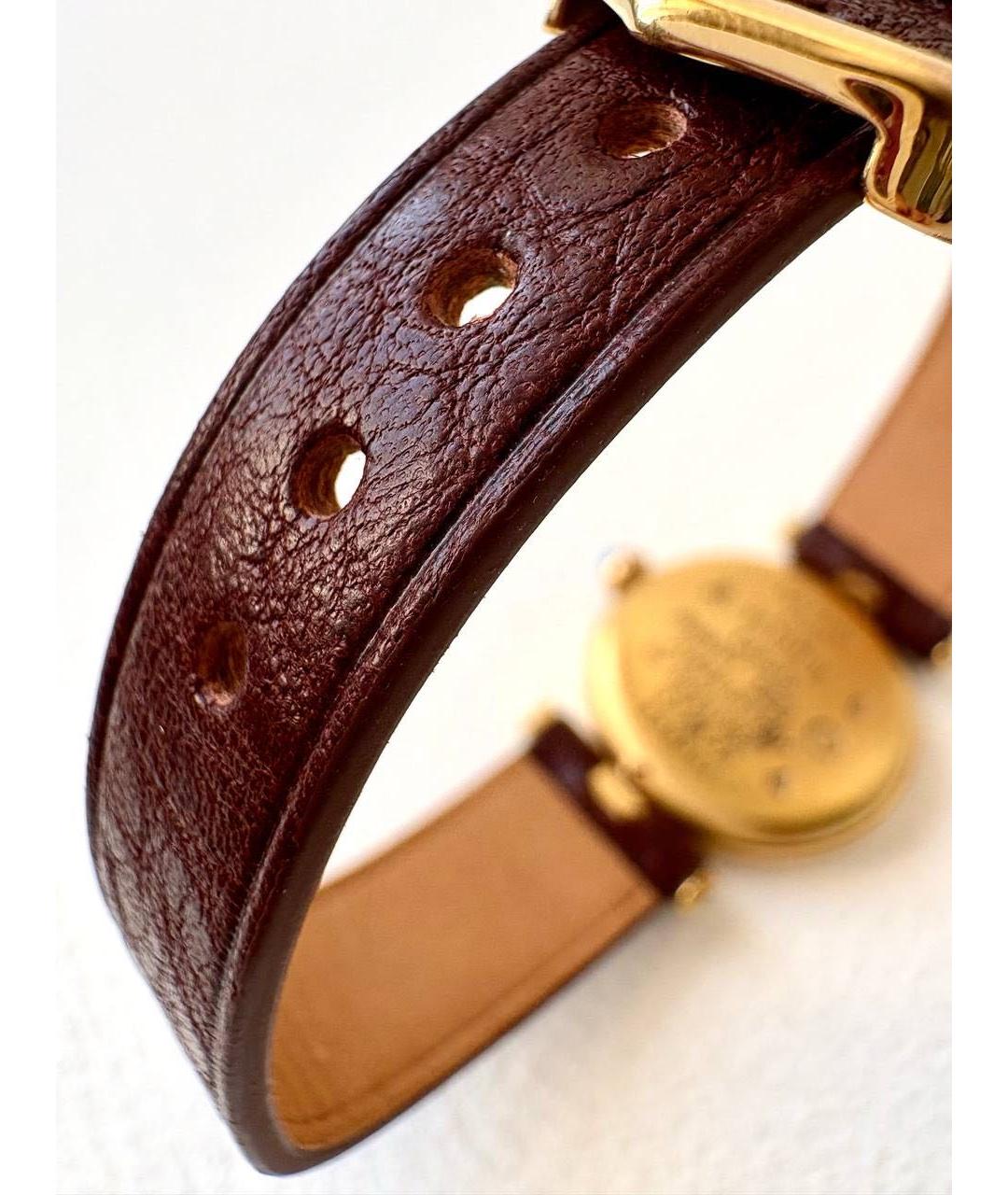 CARTIER Коричневые позолоченные часы, фото 7