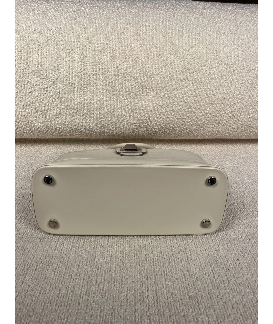 LOUIS VUITTON Белая кожаная сумка с короткими ручками, фото 6