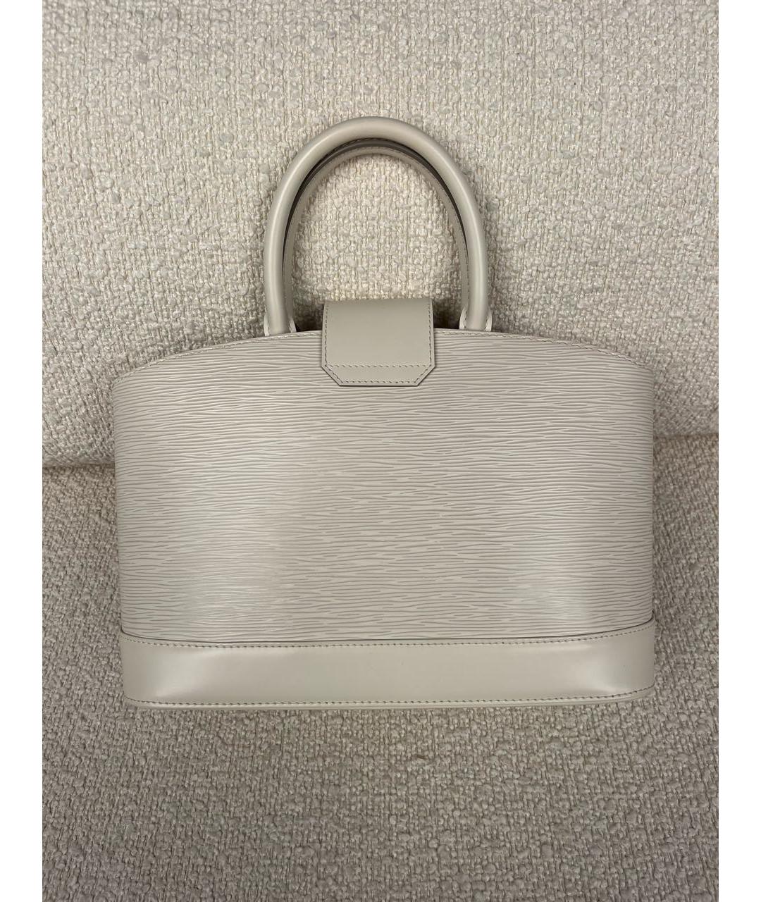 LOUIS VUITTON Белая кожаная сумка с короткими ручками, фото 3