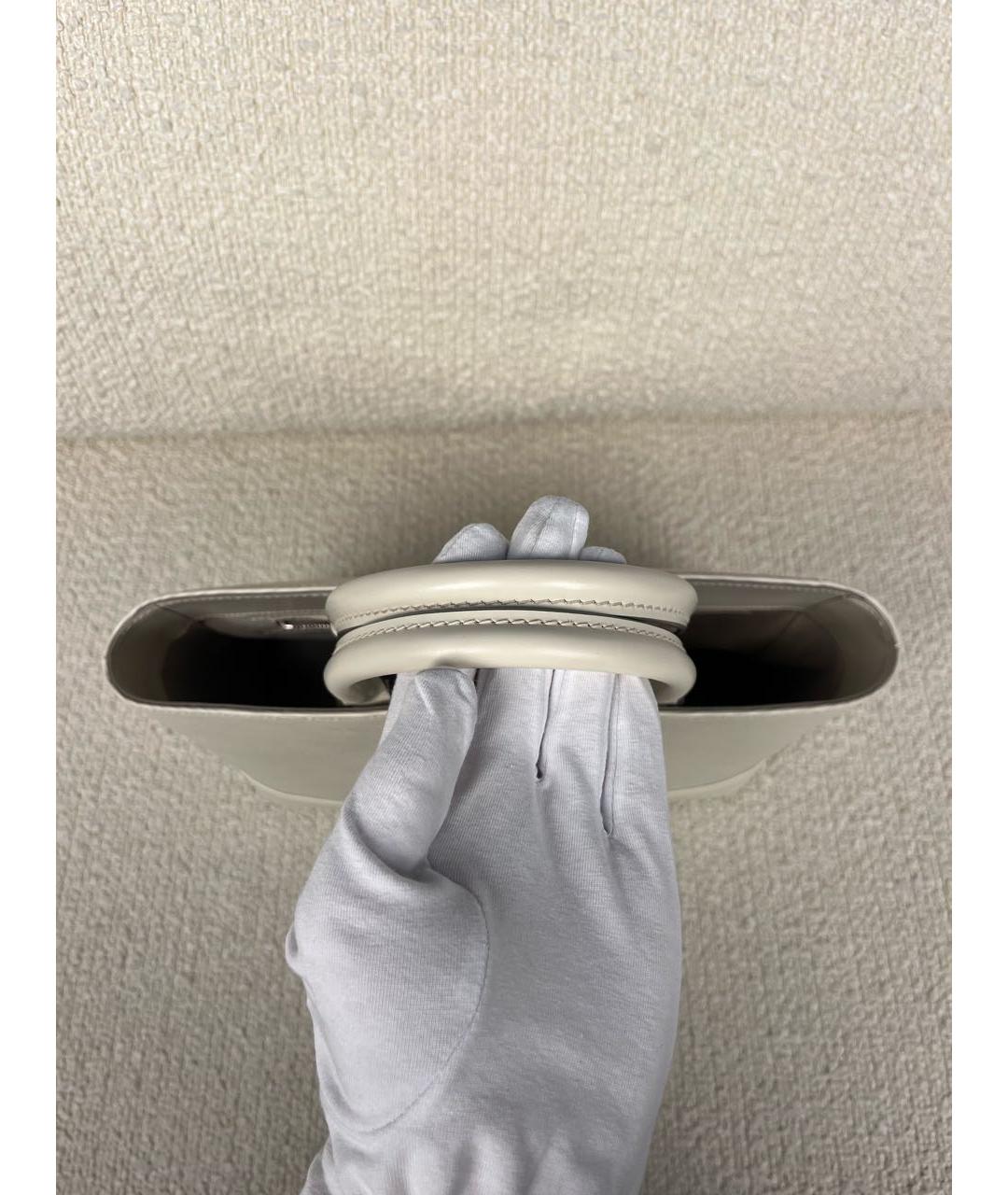 LOUIS VUITTON Белая кожаная сумка с короткими ручками, фото 7