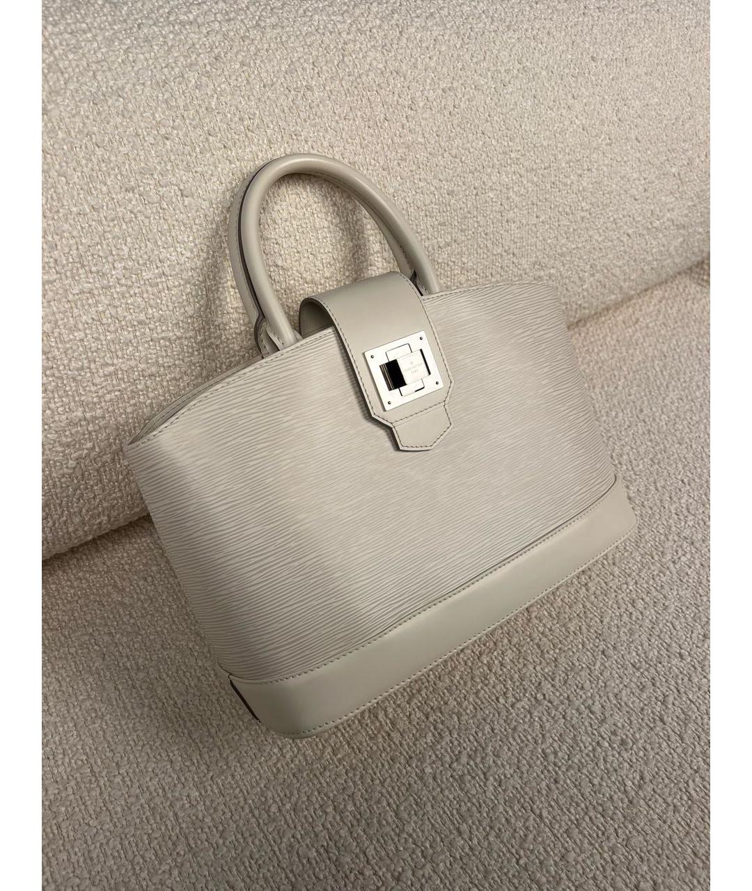 LOUIS VUITTON Белая кожаная сумка с короткими ручками, фото 2