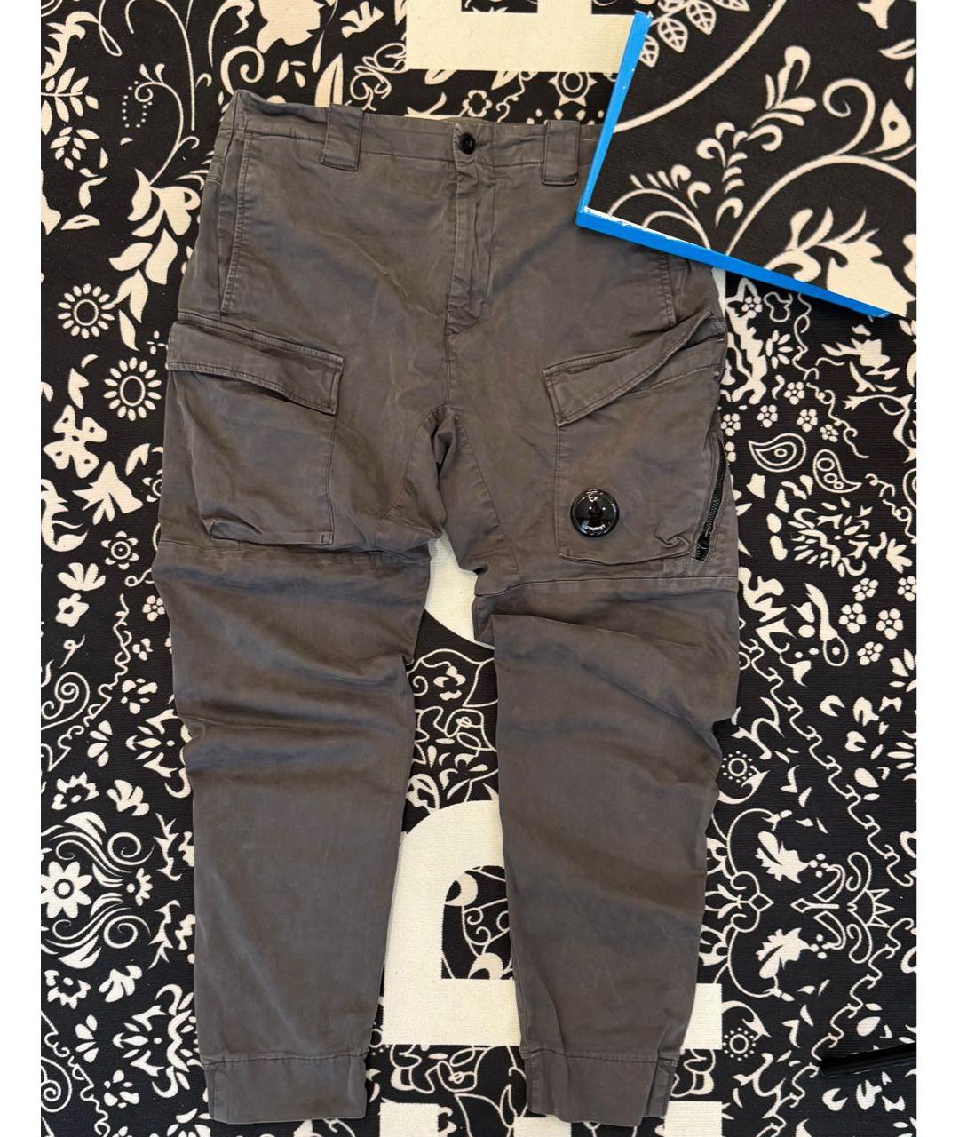 CP COMPANY Антрацитовые хлопковые повседневные брюки, фото 2