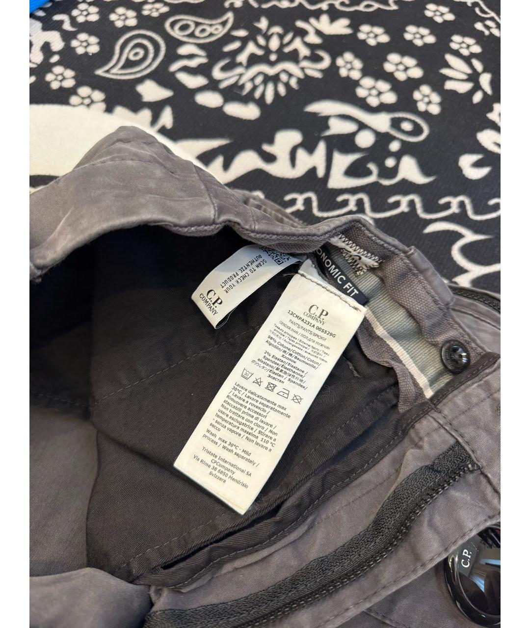 CP COMPANY Антрацитовые хлопковые повседневные брюки, фото 4