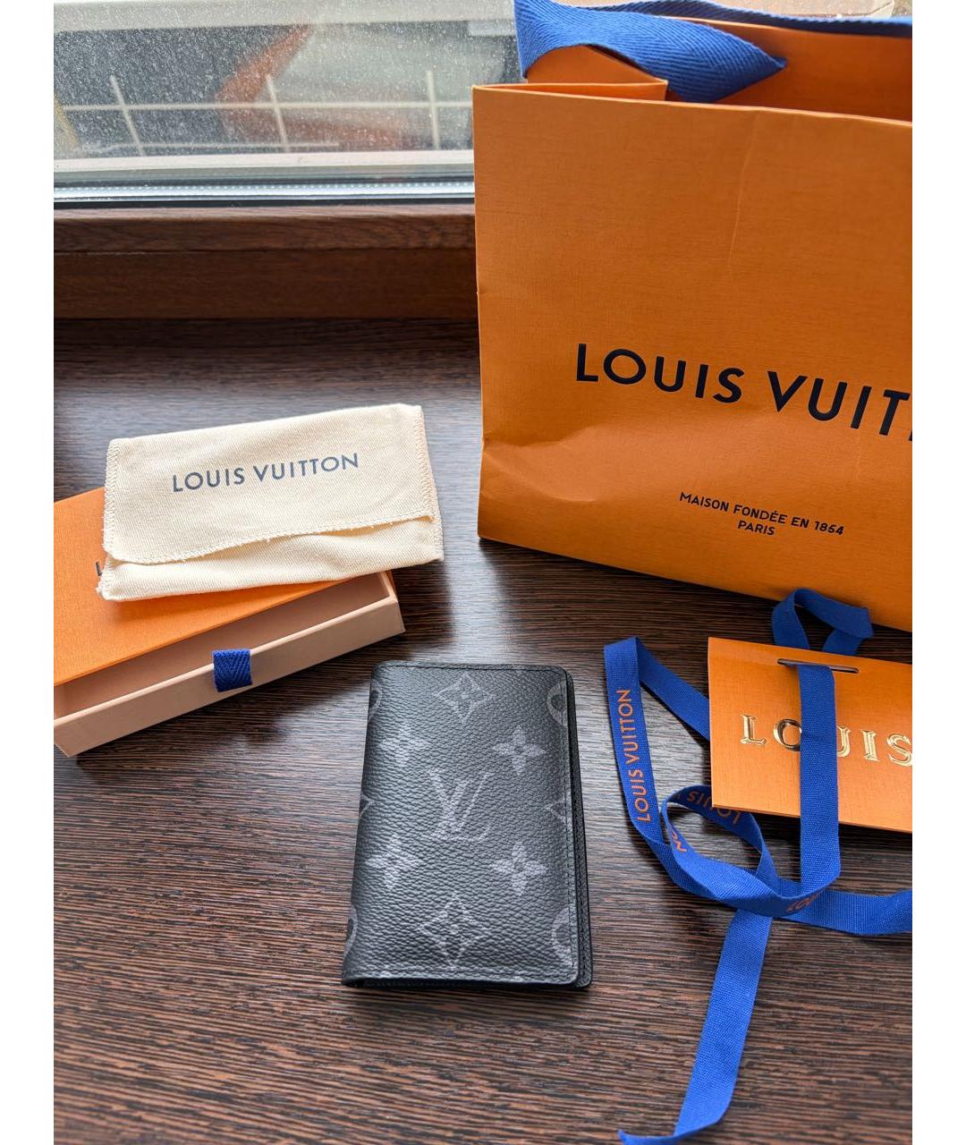 LOUIS VUITTON Черный кардхолдер, фото 5