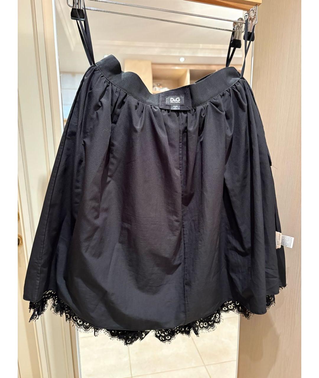 DOLCE&GABBANA Черная вискозная юбка мини, фото 3