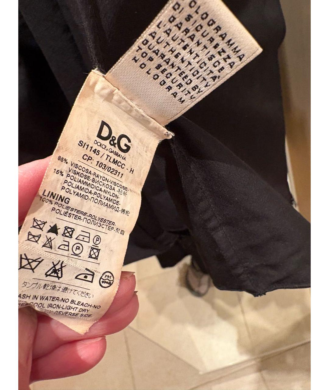 DOLCE&GABBANA Черная вискозная юбка мини, фото 8