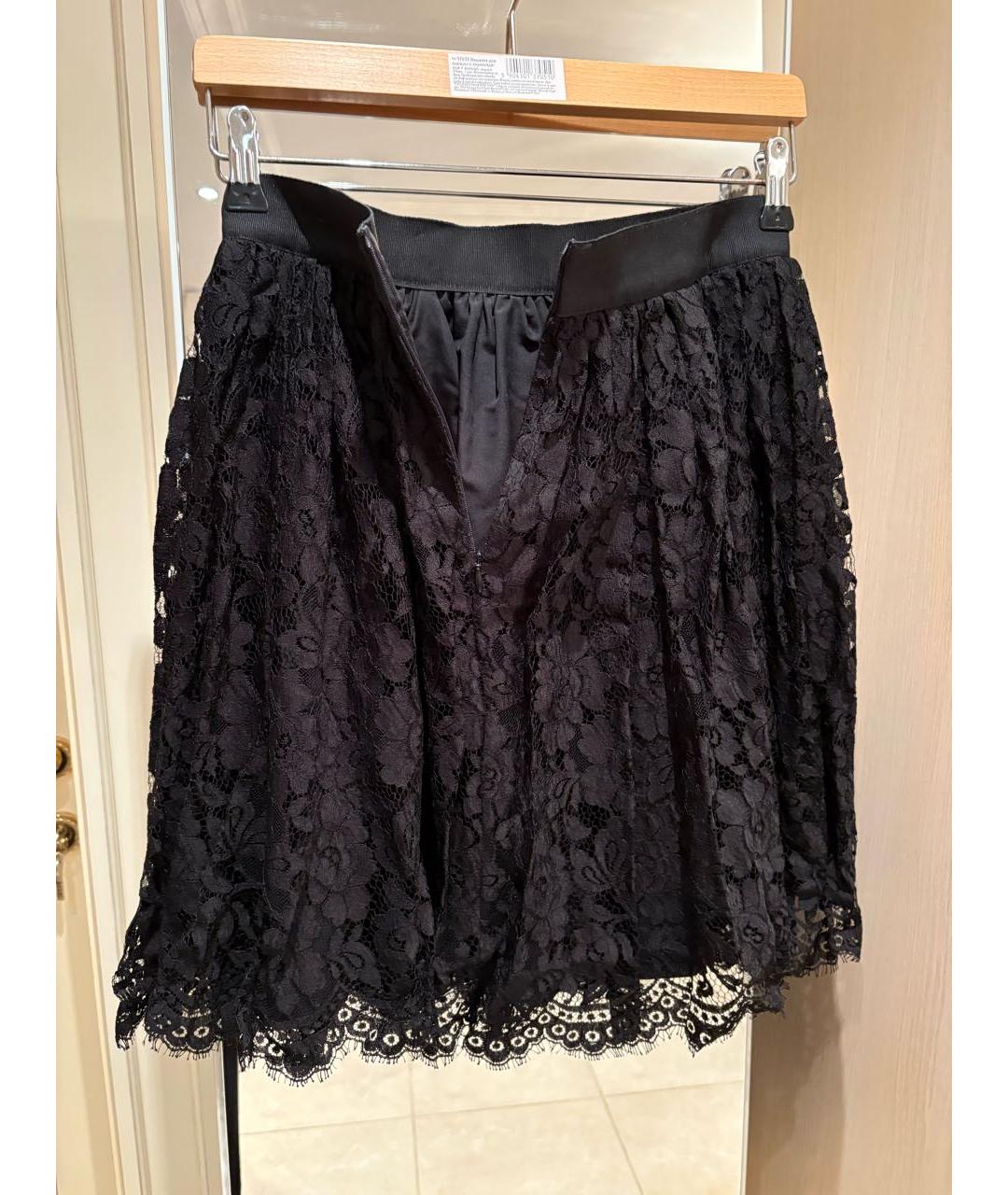 DOLCE&GABBANA Черная вискозная юбка мини, фото 2