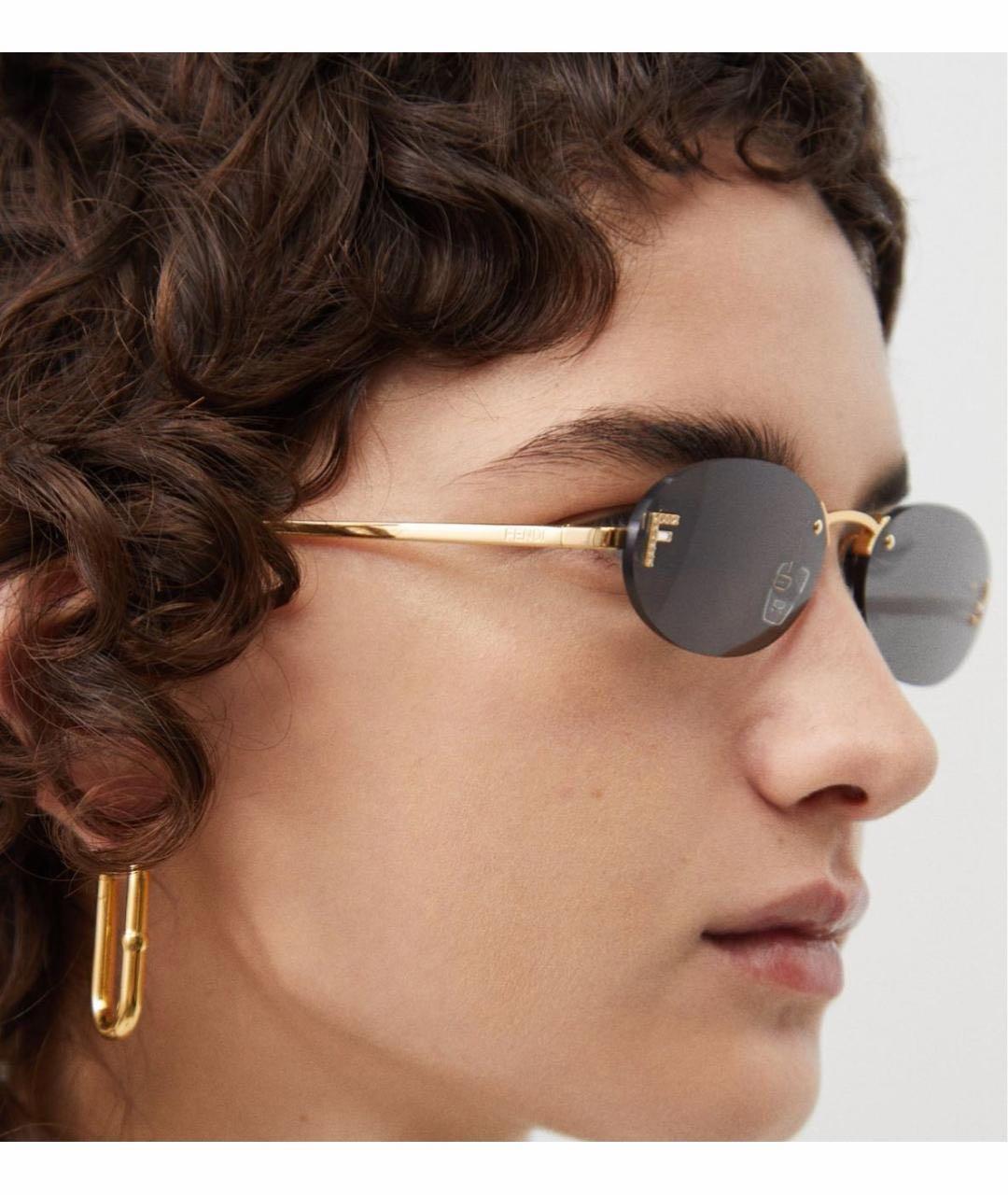 FENDI Черные пластиковые солнцезащитные очки, фото 6