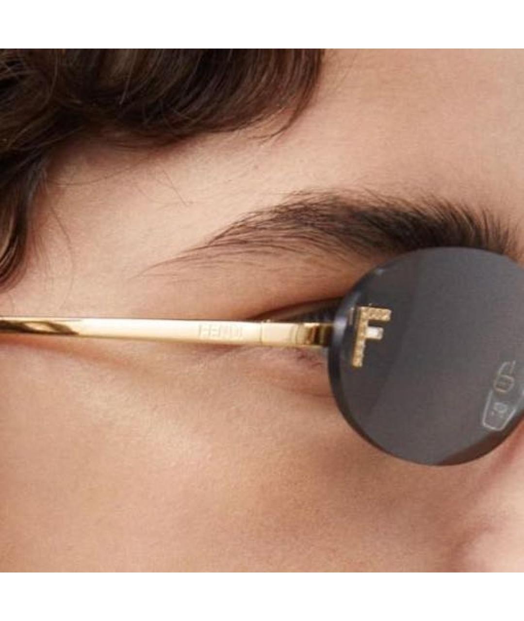 FENDI Черные пластиковые солнцезащитные очки, фото 3