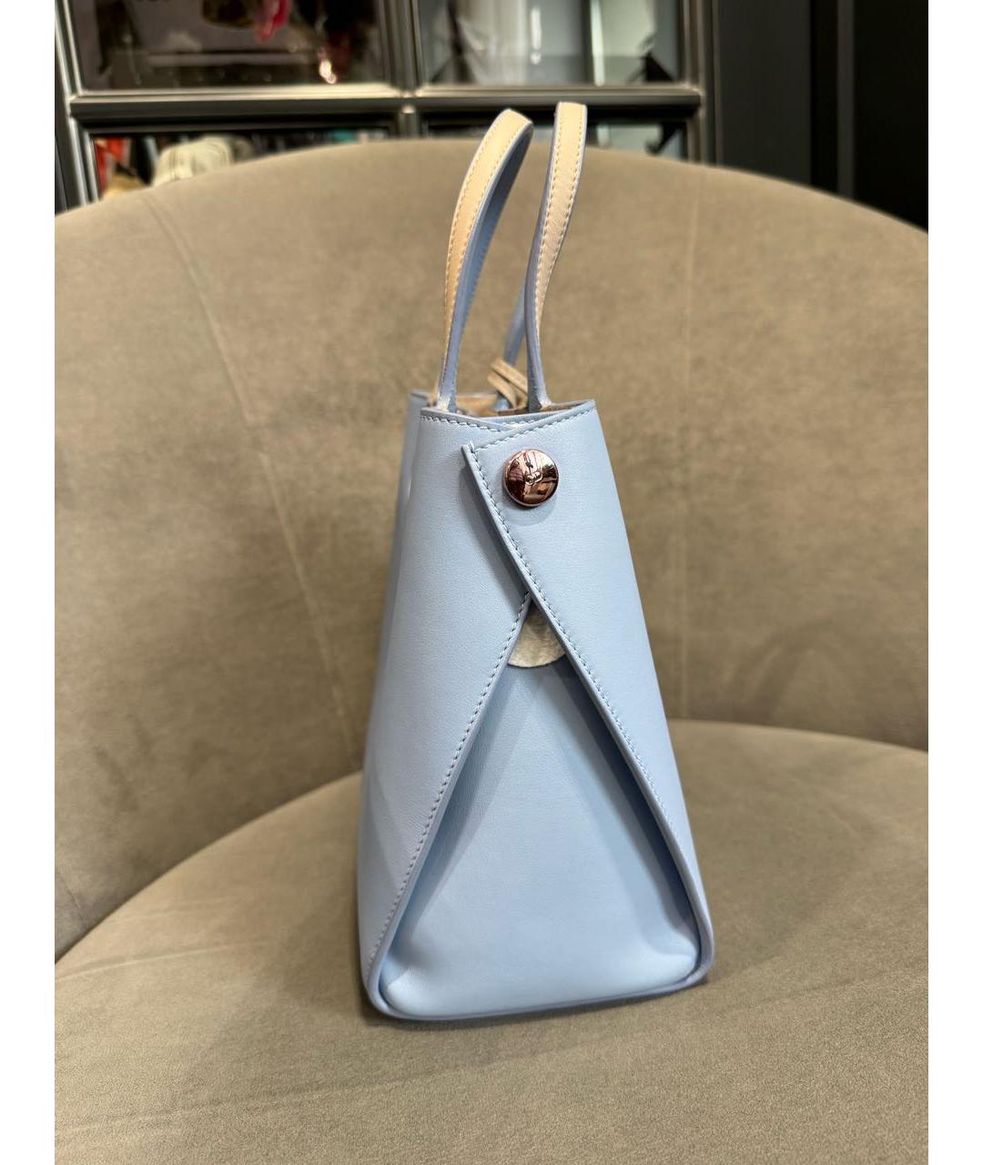 CHRISTIAN DIOR Голубая кожаная сумка с короткими ручками, фото 2