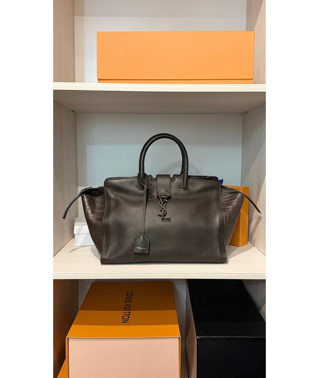 SAINT LAURENT Коричневая кожаная сумка через плечо, фото 2