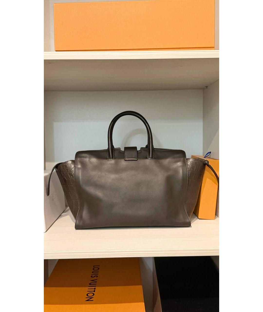 SAINT LAURENT Коричневая кожаная сумка через плечо, фото 6