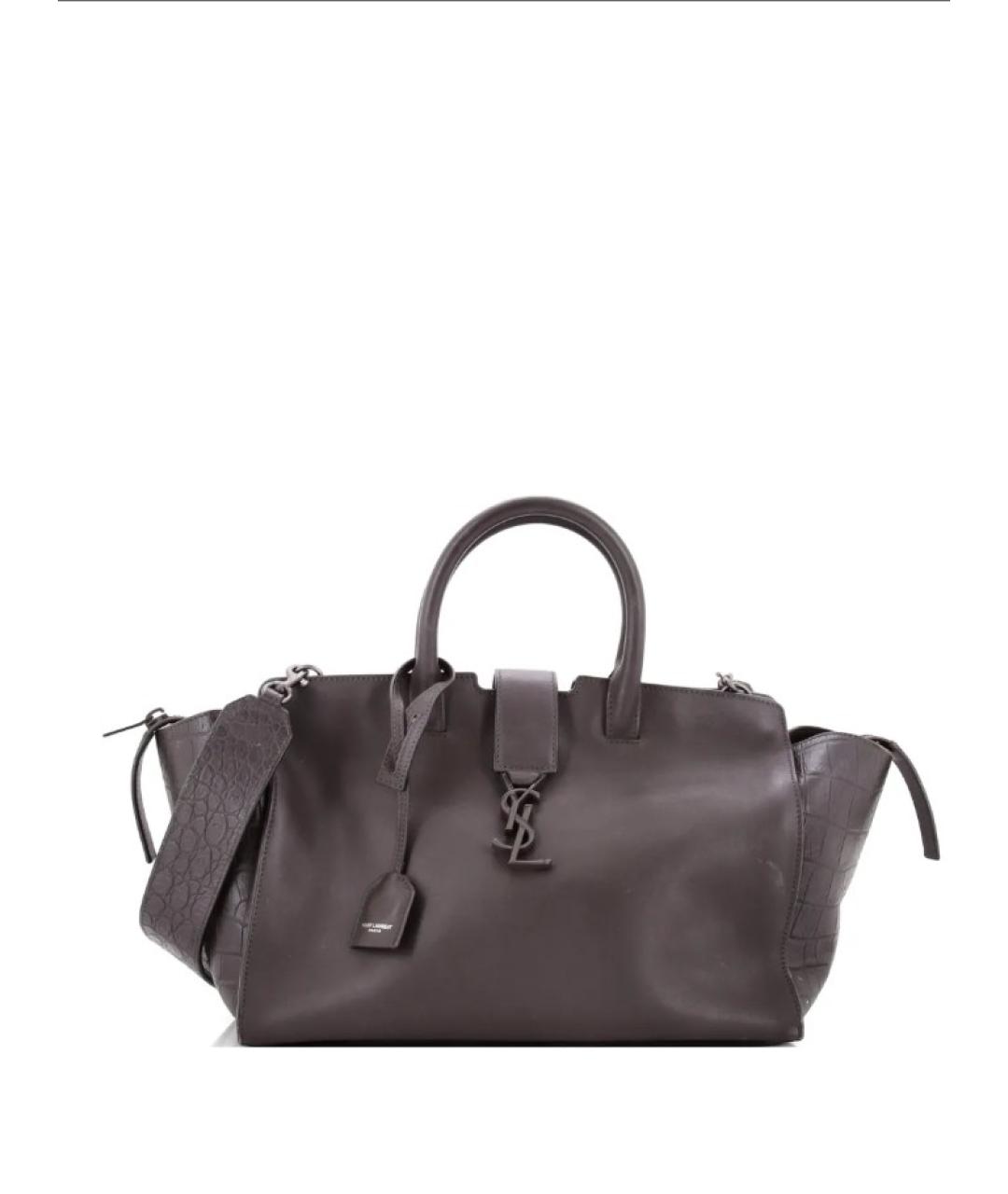 SAINT LAURENT Коричневая кожаная сумка через плечо, фото 10